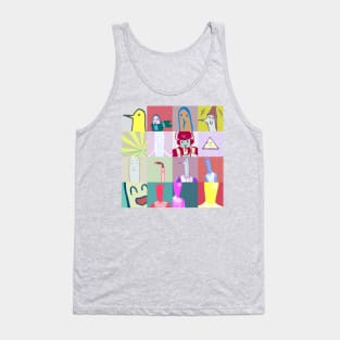 Punpun grid print Tank Top